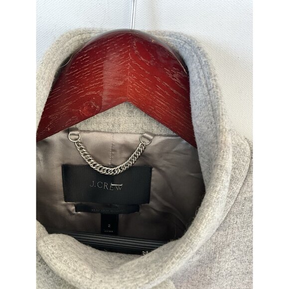 J.Crew Cocoon Coat Italian Stadium-Cloth Wool Blend Gray Size 2 - Picture 4 of 7